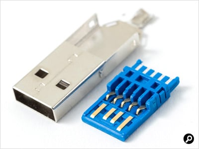 USB 3.x用Type-A端子の内部