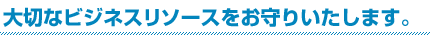 お客さまの大切なビジネスリソースをお守りいたします。