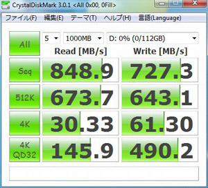 CrystalDiskMark 3.0.1 0Fill(All 0x00)
