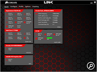 設定使用するCorsair Linkの画面