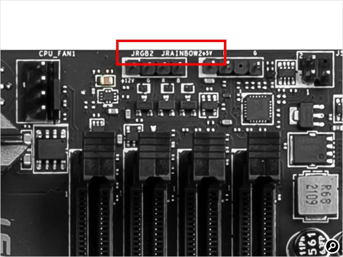MSI MAG X570S TOMAHAWK MAX WIFIのRGB LED用端子
