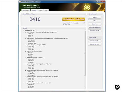 PCMark 7のスコア詳細