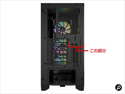 PCケースではこの位置