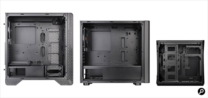 左からATX、microATX、Mini-ITXケース