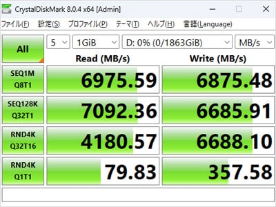 SSD（CORSAIRの「MP600 PRO XT 2TB」）