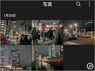 画像はサムネイルで表示される