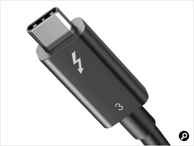 Thunderbolt 3ケーブルは雷のロゴが目印