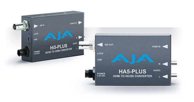 AJA Video Systems社、NAB 2014にて新しいミニコンバータ「Hi5-Plus」と「HA5-Plus」を発表