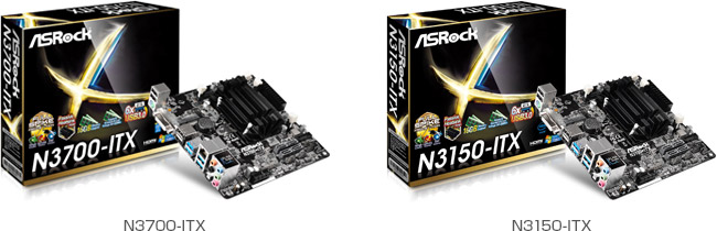 N3700-ITX、N3150-ITX 製品画像