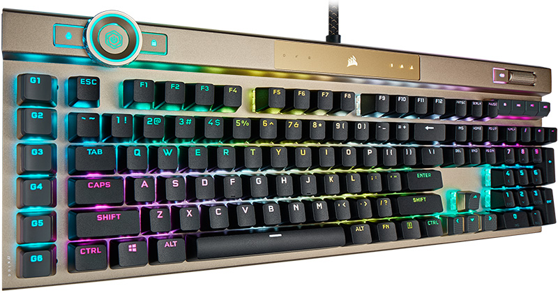 CORSAIR K100 RGB OPX Midnight Gold 製品画像