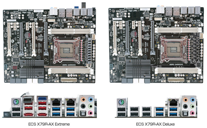 X79R-AX Extreme、X79R-AX Deluxe 製品画像