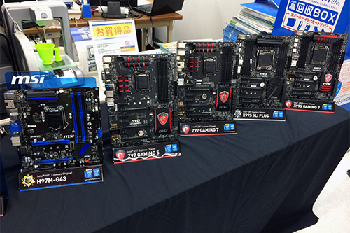 MSI最新のX99マザーボードやゲーミングシリーズのマザーボードなどを展示