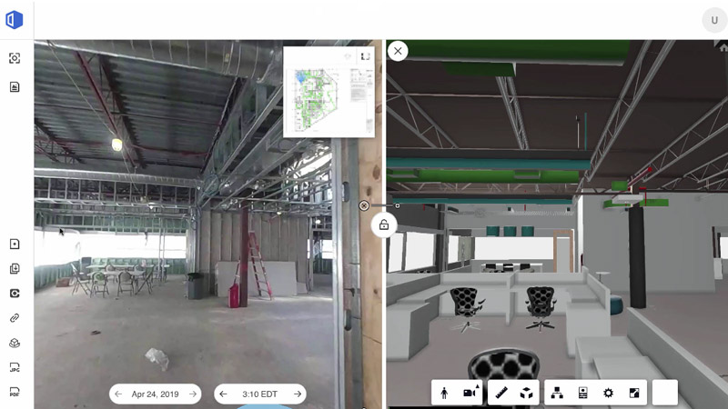 現場で撮影した写真とBIMデータの比較（利用例）