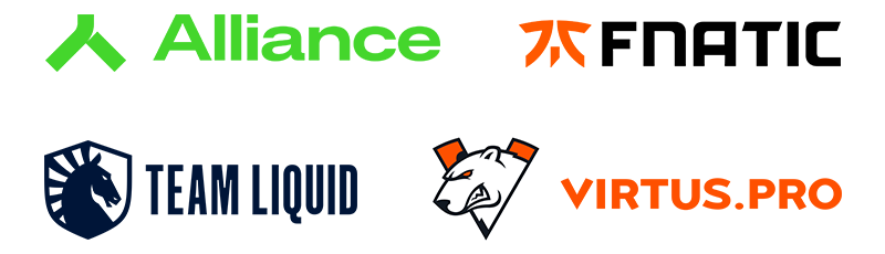 Alliance、Fnatic Gear、Team Liquid、Virtus.pro
