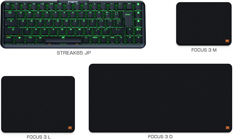 Fnatic Gear STREAK65 JP、FOCUS 3シリーズ 製品画像