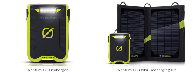 Venture 30 Recharger、Venture 30 Solar Recharging Kit 製品画像