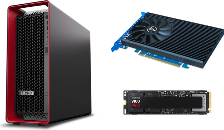 Lenovo ThinkStation P8とHighPoint社製RAIDカード、Samsung 9100 Proを組み合わせたオリジナルカスタムモデルの販売を開始
