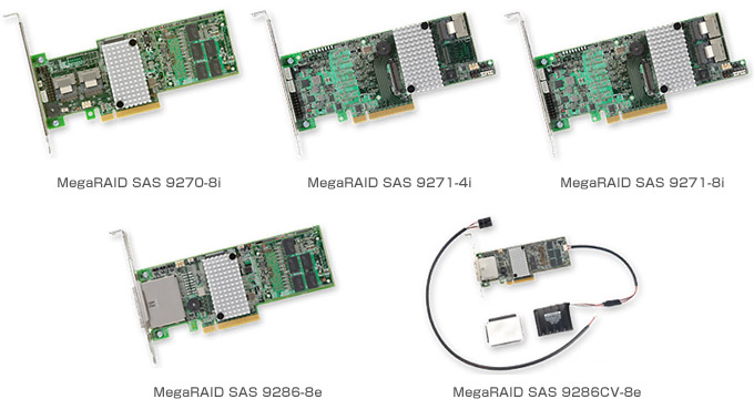 LSI社製、PCI Express 3.0に対応したMegaRAID SASコントローラ 5モデル