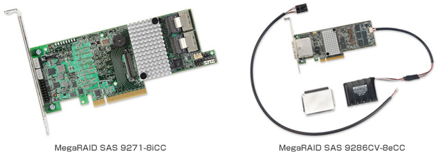 MegaRAID SASコントローラ 5モデル 製品画像