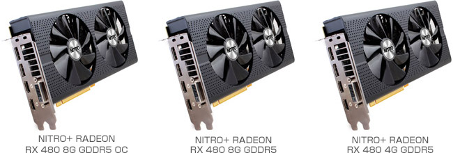 SAPPHIRE NITRO+ RADEON RX 480シリーズ 製品画像