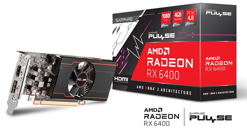 SAPPHIRE PULSE Radeon RX 6400 GAMING 4G GDDR6 製品画像