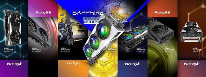 SAPPHIRE Radeon RX 6950 XT/6750 XT/6650 XTグラフィックボード 製品画像