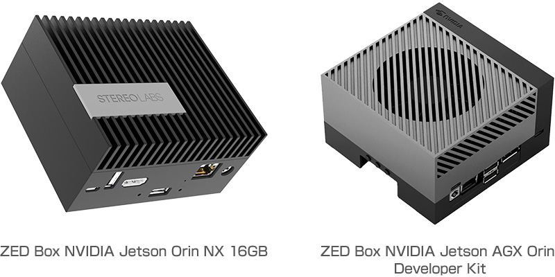 Stereolabs ZED Box NVIDIA Jetson Orin NX 16GB、ZED Box NVIDIA Jetson AGX Orin Developer Kit 製品画像