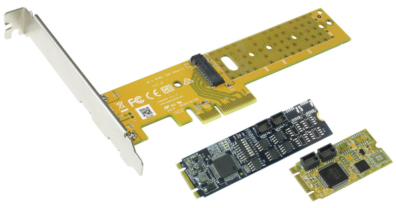 M.2 NVMe SSDを搭載できるPCI Express 3.0 x4接続対応の変換カード、SUNIX社製「P2M04M00」シリーズを発表