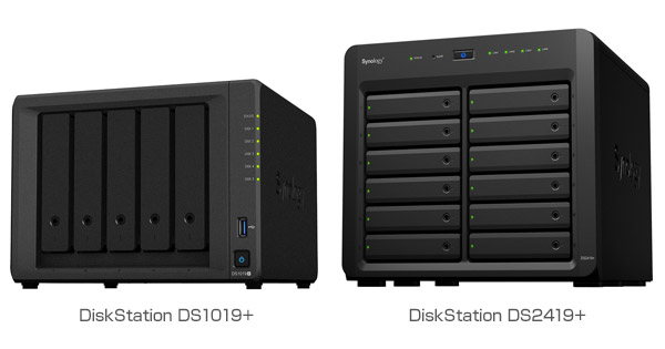Synology DiskStation DS1019+、DiskStation DS2419+ 製品画像