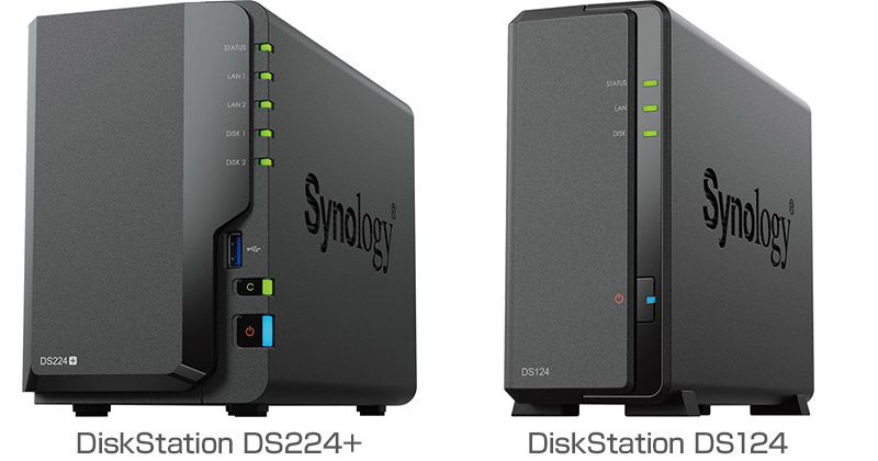 Synology DiskStation DS224+、DiskStation DS124 製品画像