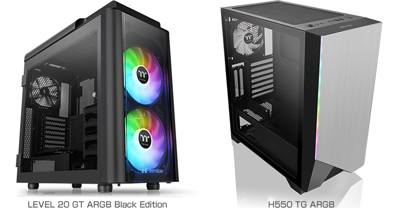 Thermaltake LEVEL 20 GT ARGB Black Edition、H550 TG ARGB 製品画像