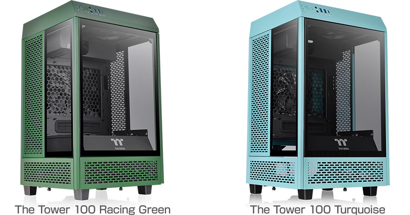 Thermaltake The Tower 100 Racing Green、Turquoise 製品画像