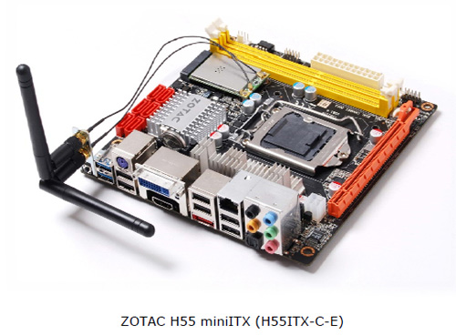 ZOTAC社製、インテル® H55 Expressチップセット、USB 3.0コントローラ搭載のMINI ITXマザーボード ZOTAC H55ITX-C-E