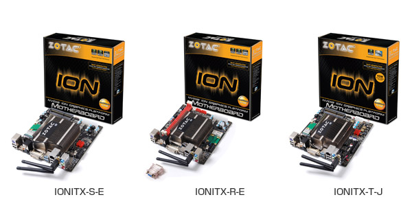 インテル® Atom™ D525プロセッサーおよびNM10 Expressチップセット搭載、ファンレスのマザーボードZOTAC IONITX R/S/Tシリーズ