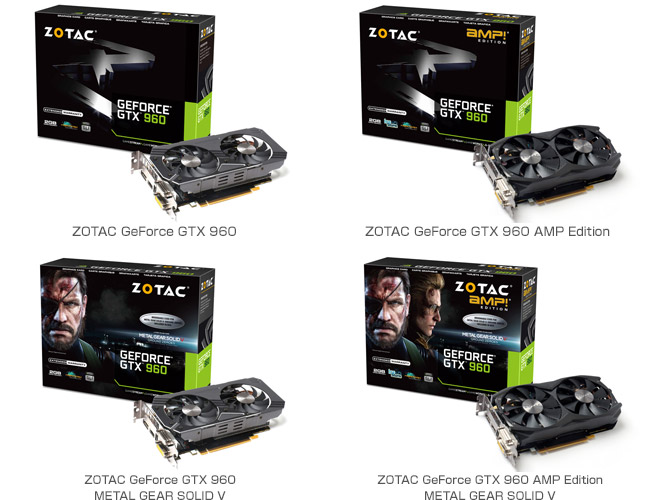 ZOTAC GeForce GTX 960 4製品 製品画像