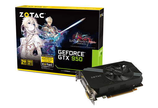 ZOTAC Geforce GTX 950 LORD of VERMILION ARENA 製品画像