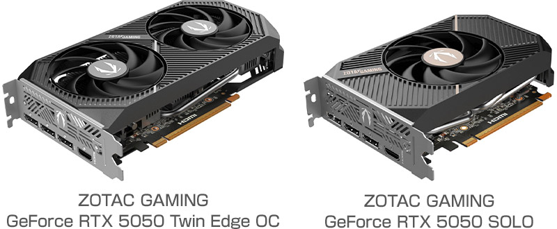 ZOTAC GAMING GeForce RTX 5050 Twin Edge OC、ZOTAC GAMING GeForce RTX 5050 SOLO 製品画像