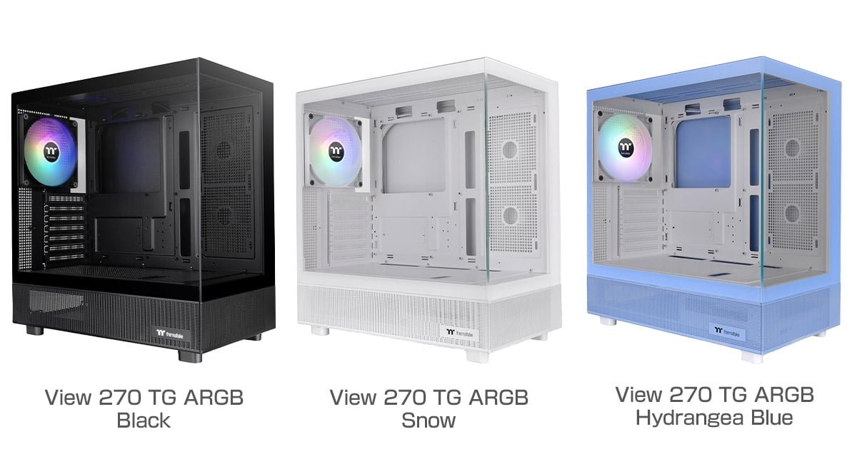 ピラーレスデザインを採用したミドルタワー型PCケース、Thermaltake社