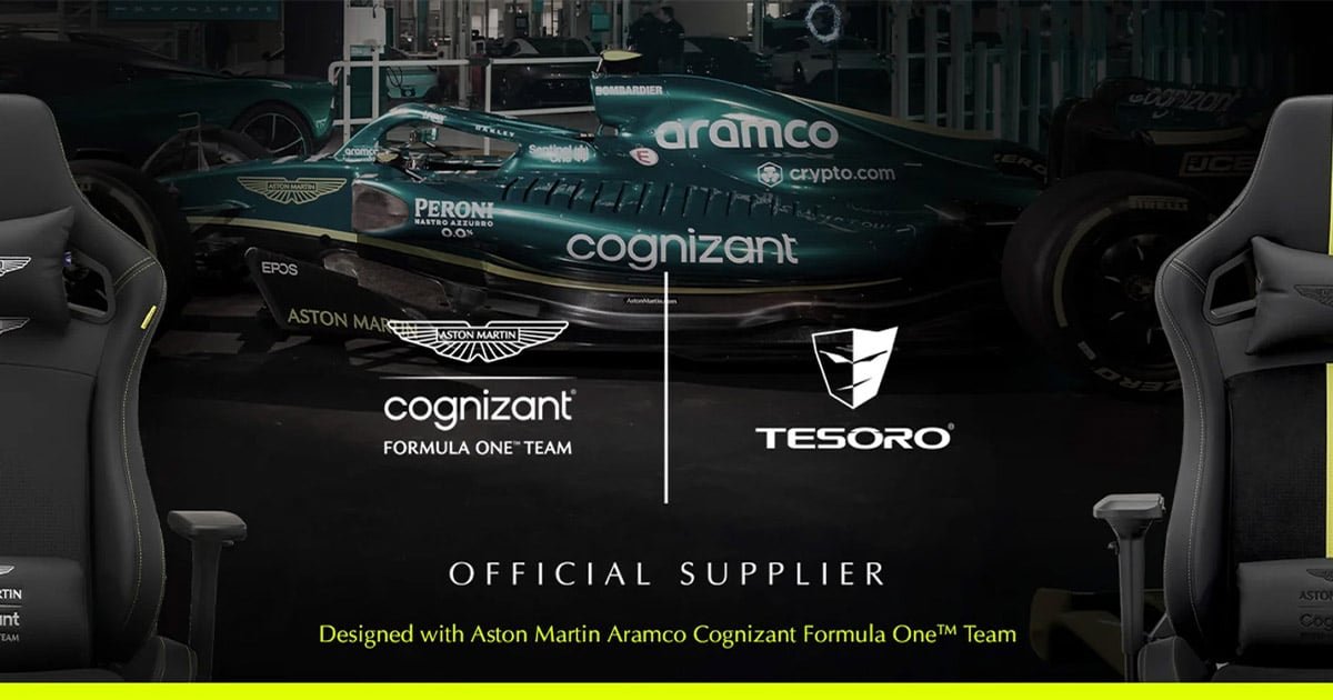 Tesoroブランド製ゲーミングチェア「Aston Martin F1」シリーズと