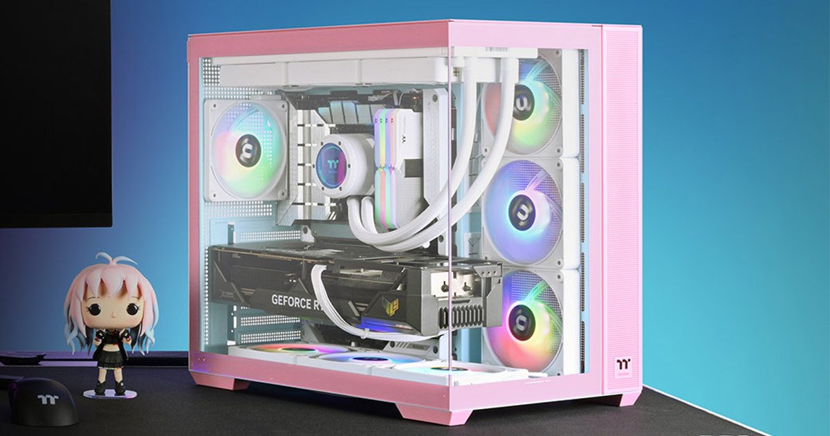 ピラーレスデザインのミドルタワー型PCケース、Thermaltake社製