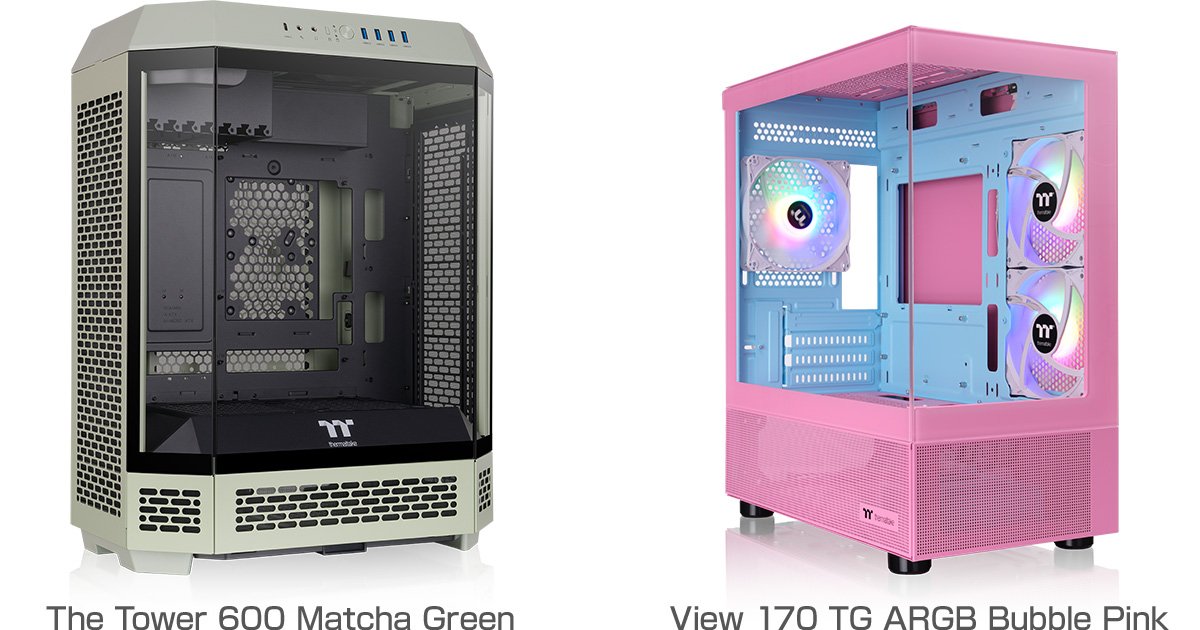 Thermaltake社製ミドルタワー型PCケース「The Tower 600 Matcha Green