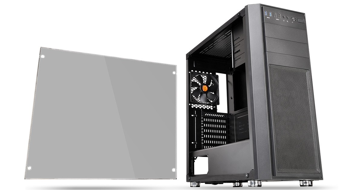 ブラックPCケース 透明サイドパネル付き ブラックPCケース 透明サイドパネル付き 71X6TqZBwbL._AC_UF350,