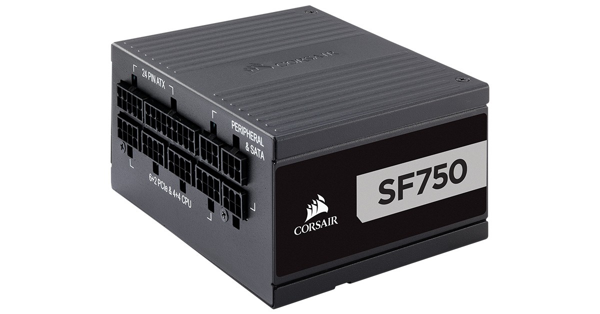 CORSAIR SF750 750W 電源ユニット　sfx 電源 80PLUS PLATINUM認定を取得したフルモジュラータイプのSFX電源ユニット