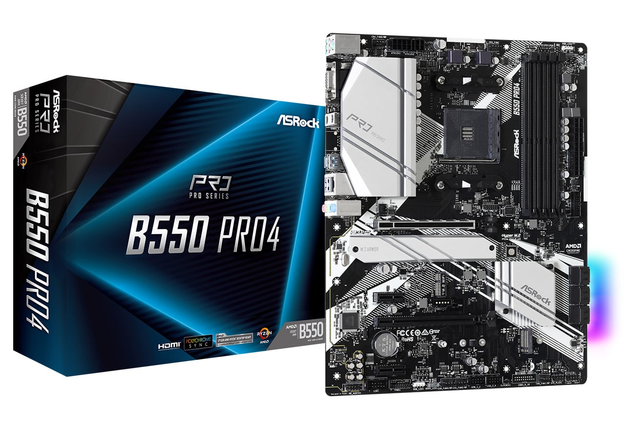 B550 Pro4 | ASRock マザーボード AMD B550チップセット | 株式会社アスク