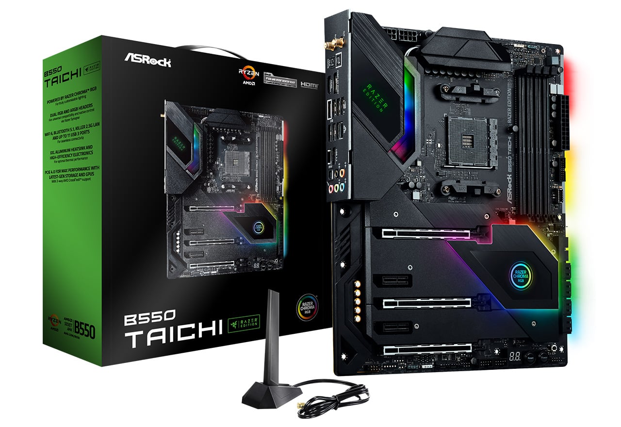 B550 Taichi Razer Edition Asrock マザーボード Amd B550チップセット 株式会社アスク