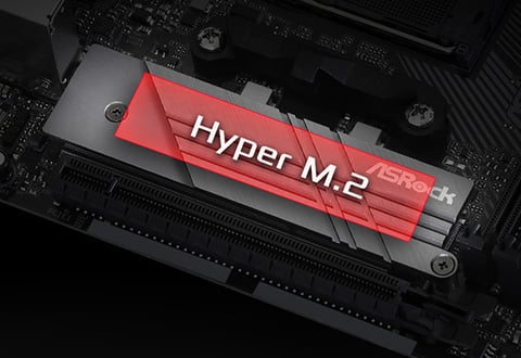 ヒートシンク付きHyper M.2スロットを装備