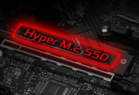 ヒートシンク付きHyper M.2スロットを装備