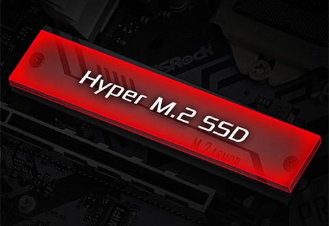 ヒートシンク付きHyper M.2スロットを装備