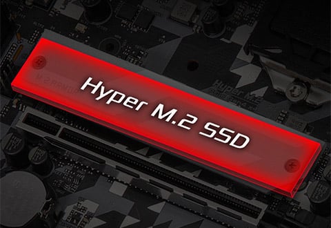 ヒートシンク付きHyper M.2スロットを装備