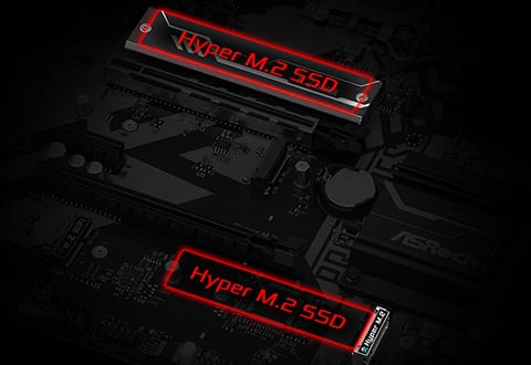 ヒートシンク付きHyper M.2スロットを装備